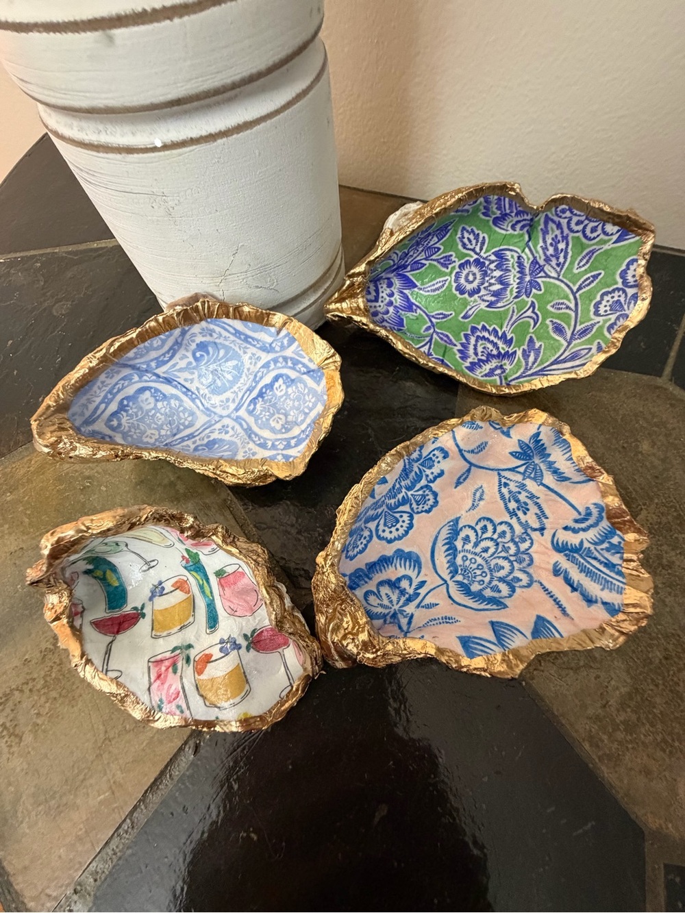 Decorative Gold-Trimmed Trinket Dishes - Fun Prints

$10 each